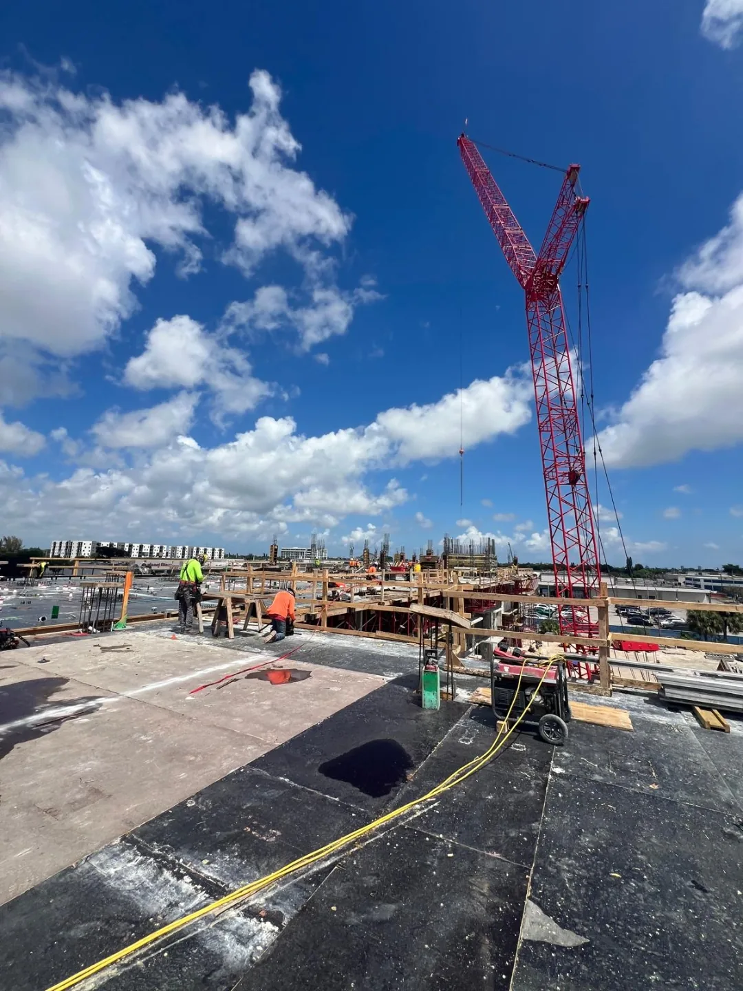Tower crane on site against Miami sky - Northside Town Station