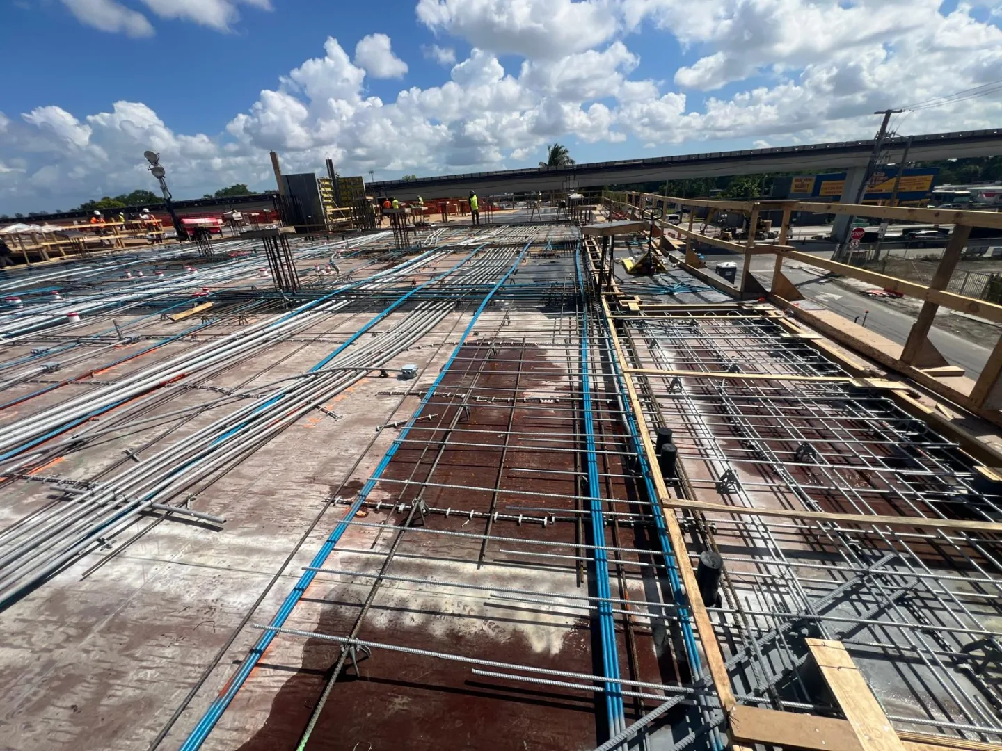 Post-tension cable layout for elevated slab - Northside Town Station, Miami FL