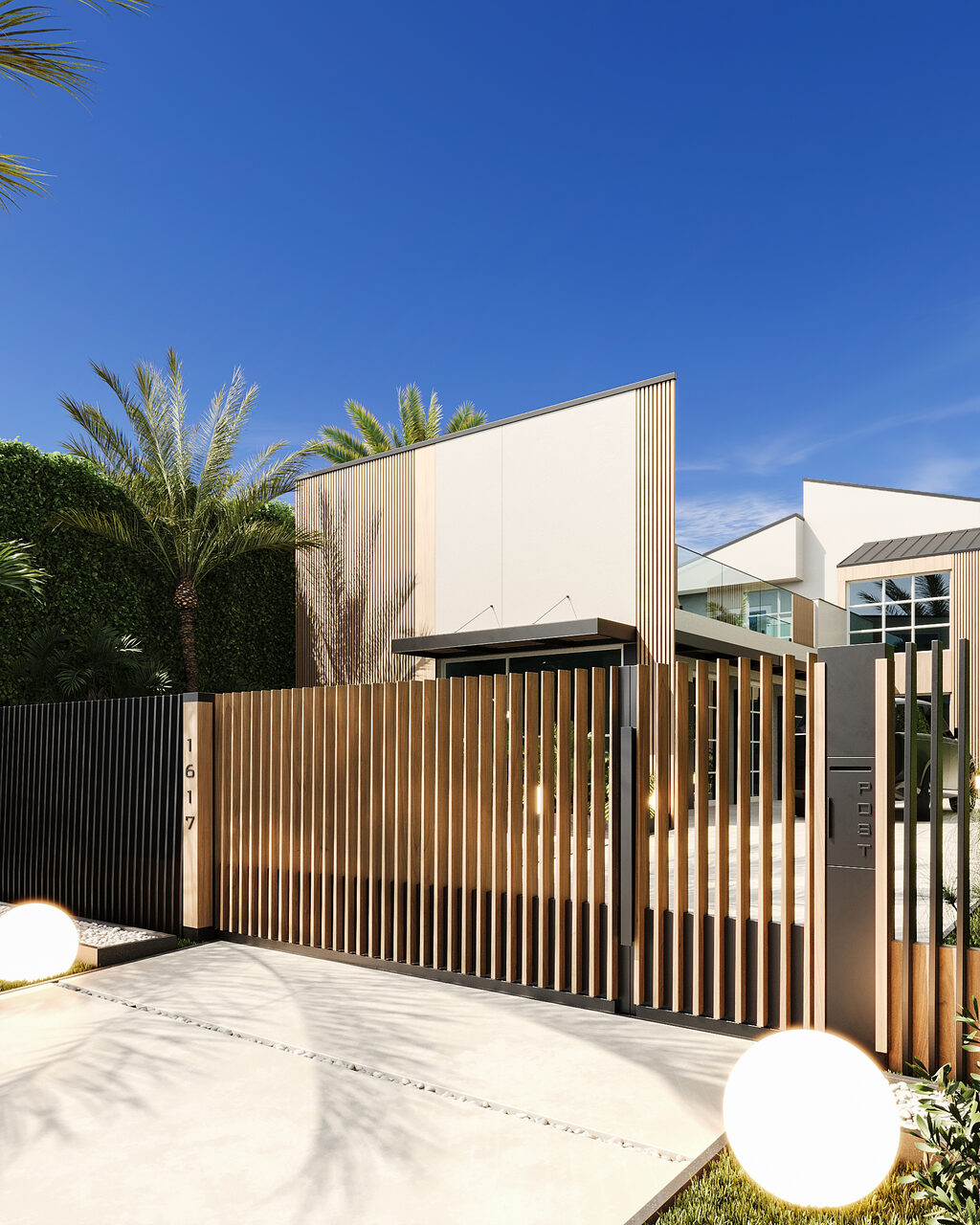 1617 S Bayshore Dr - fence and gates rendering
