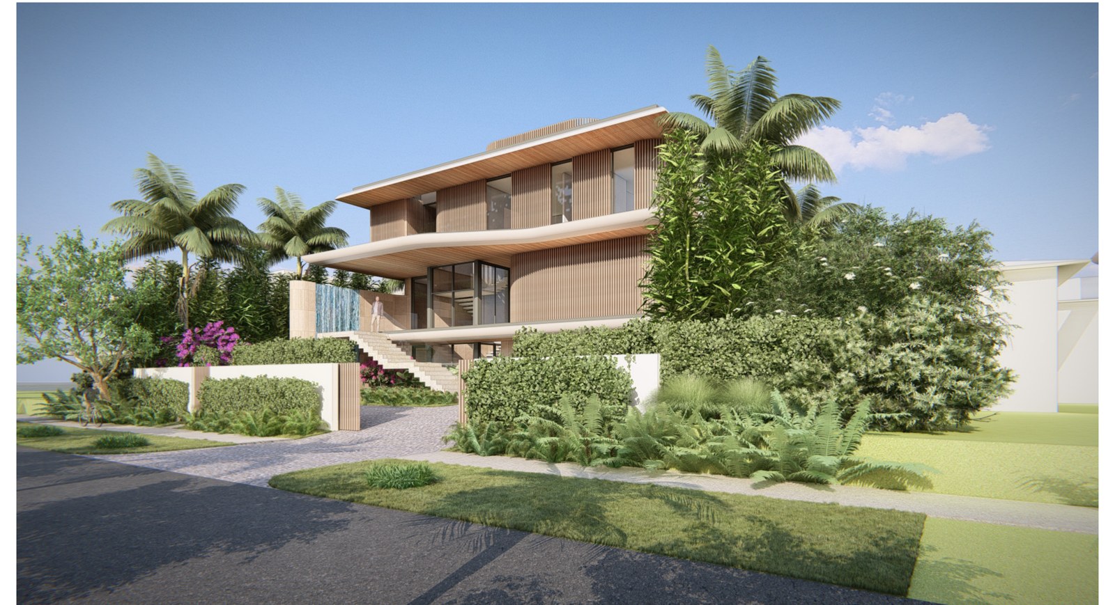 Street-facing exterior rendering - 1215 N Biscayne Point Rd, Miami Beach FL