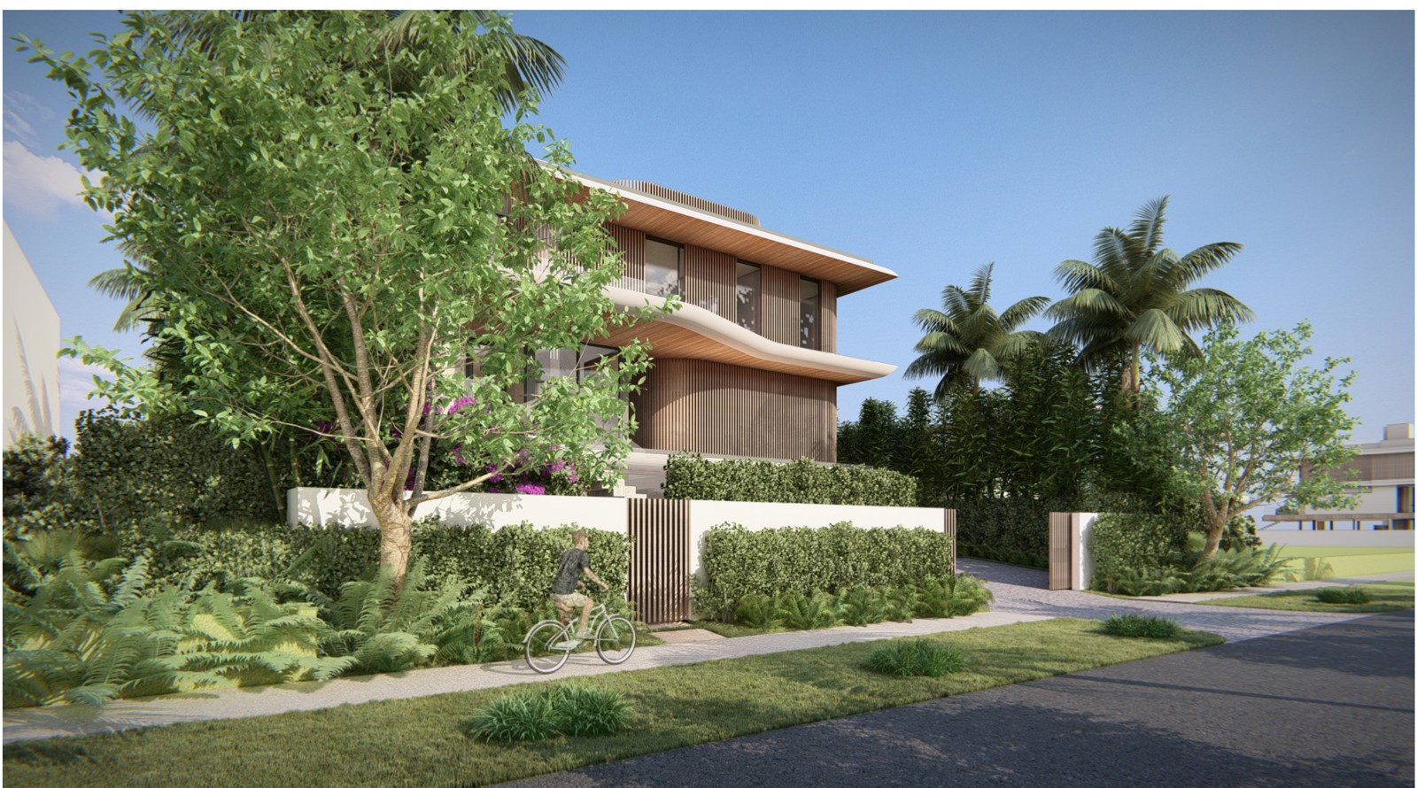 Street view rendering looking north - 1215 N Biscayne Point Rd, Miami Beach FL